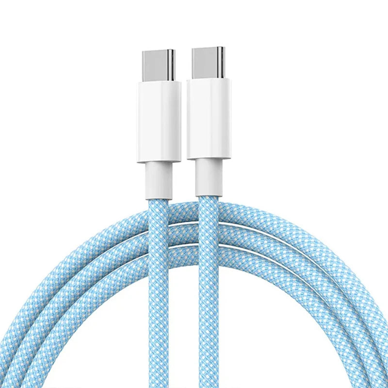 Cable de Carga Rápida USB-C a Tipo C 60W ⚡ | Cable Trenzado para iPhone 15, Samsung, Huawei – Carga Súper Rápida y Resistente 🔌 | HealthNovas