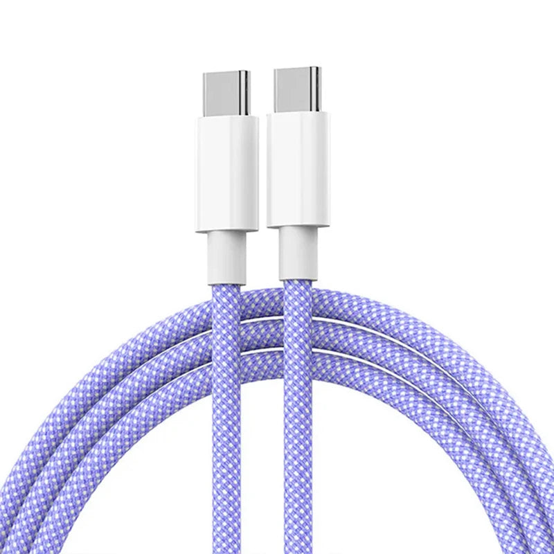 Cable de Carga Rápida USB-C a Tipo C 60W ⚡ | Cable Trenzado para iPhone 15, Samsung, Huawei – Carga Súper Rápida y Resistente 🔌 | HealthNovas