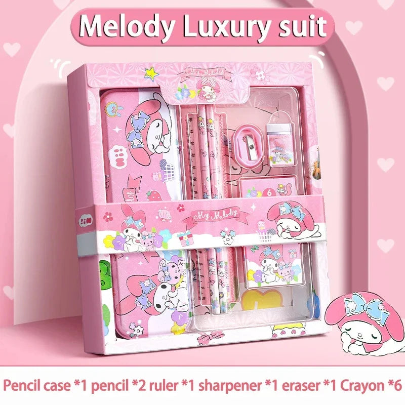 Set de papelería Sanrio Kuromi / My Melody 🎀 | Lápices, reglas y accesorios escolares kawaii – Oferta limitada | HealthNovas