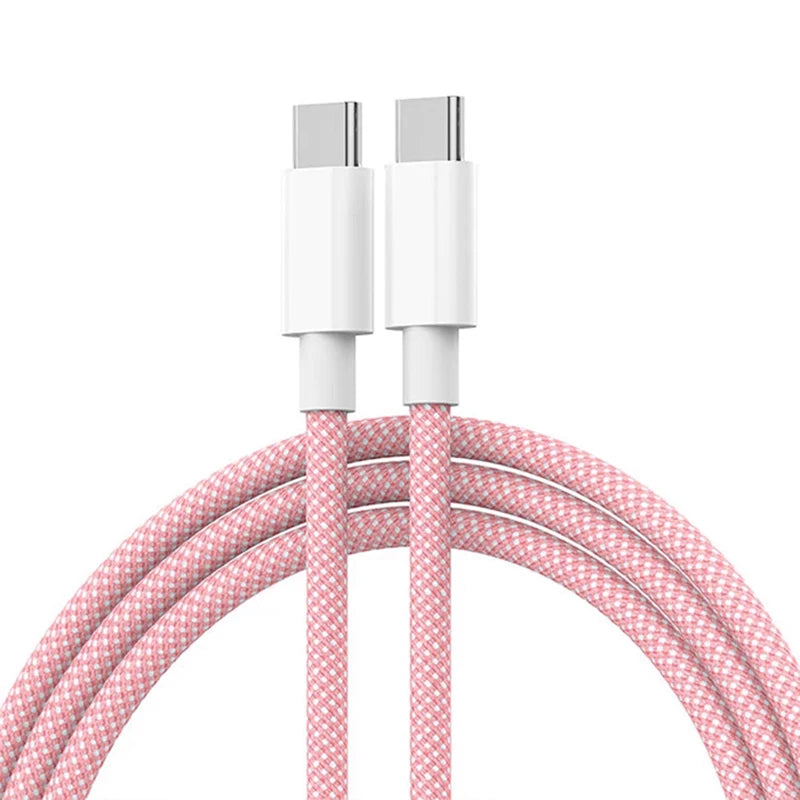 Cable de Carga Rápida USB-C a Tipo C 60W ⚡ | Cable Trenzado para iPhone 15, Samsung, Huawei – Carga Súper Rápida y Resistente 🔌 | HealthNovas