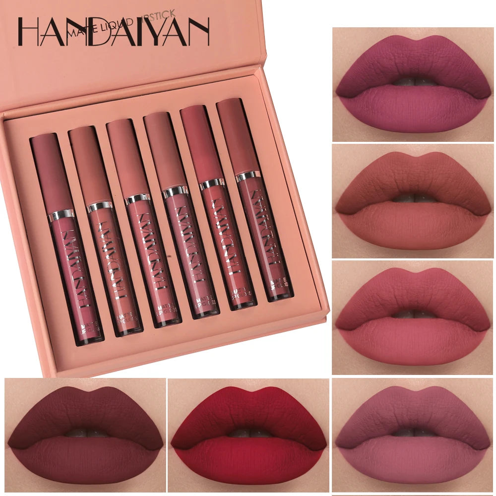 Set 6 Labiales Líquidos Mate HANDAIYAN – Larga Duración | SaludNovas
