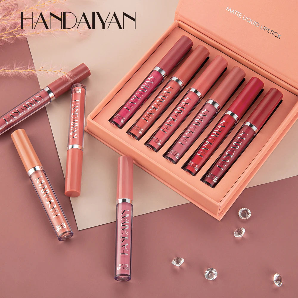 Set 6 Labiales Líquidos Mate HANDAIYAN – Larga Duración | SaludNovas