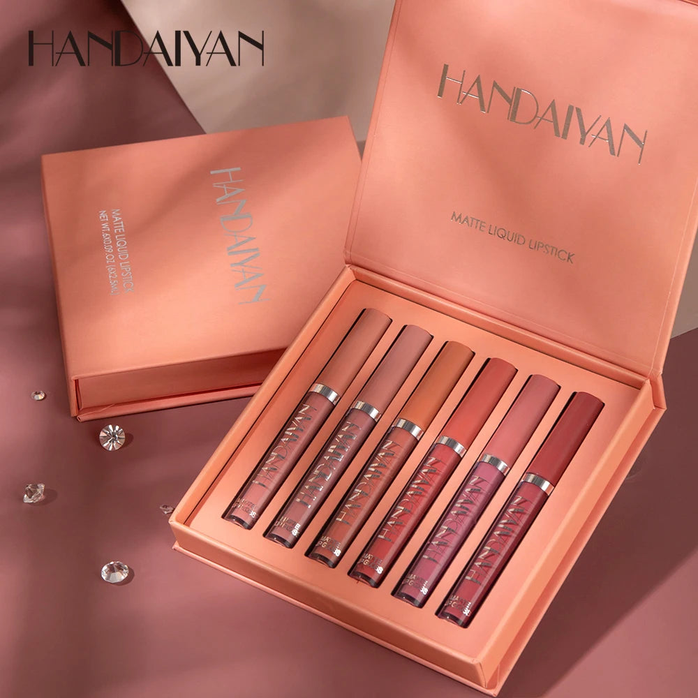 Set 6 Labiales Líquidos Mate HANDAIYAN – Larga Duración | SaludNovas