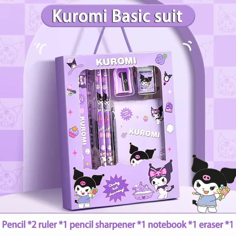 Set de papelería Sanrio Kuromi / My Melody 🎀 | Lápices, reglas y accesorios escolares kawaii – Oferta limitada | HealthNovas