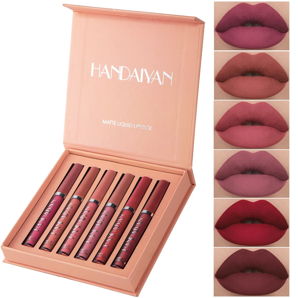 Set 6 Labiales Líquidos Mate HANDAIYAN – Larga Duración | SaludNovas