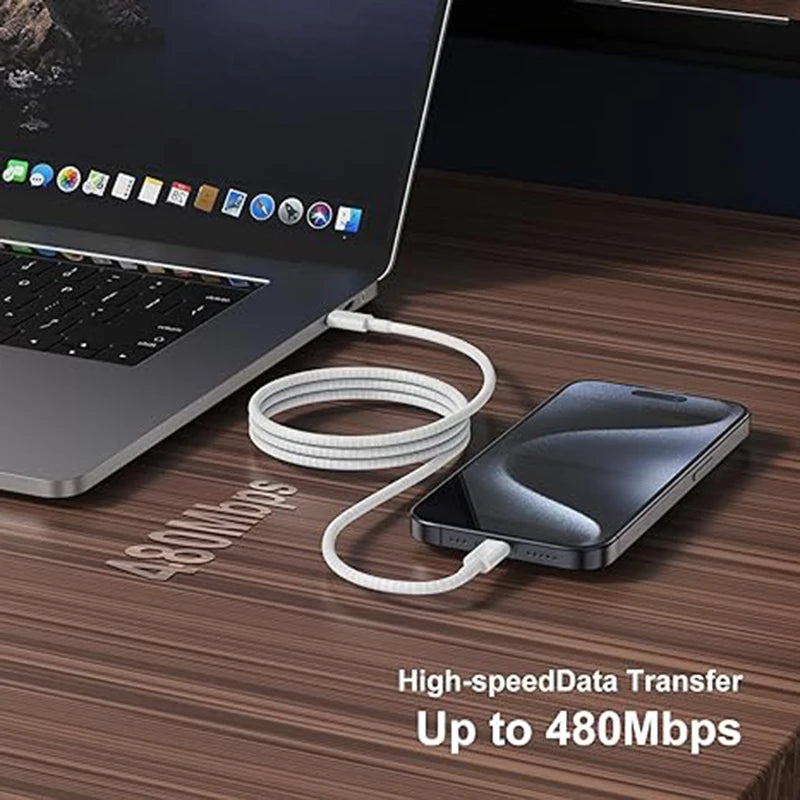 Cable de Carga Rápida USB-C a Tipo C 60W ⚡ | Cable Trenzado para iPhone 15, Samsung, Huawei – Carga Súper Rápida y Resistente 🔌 | HealthNovas